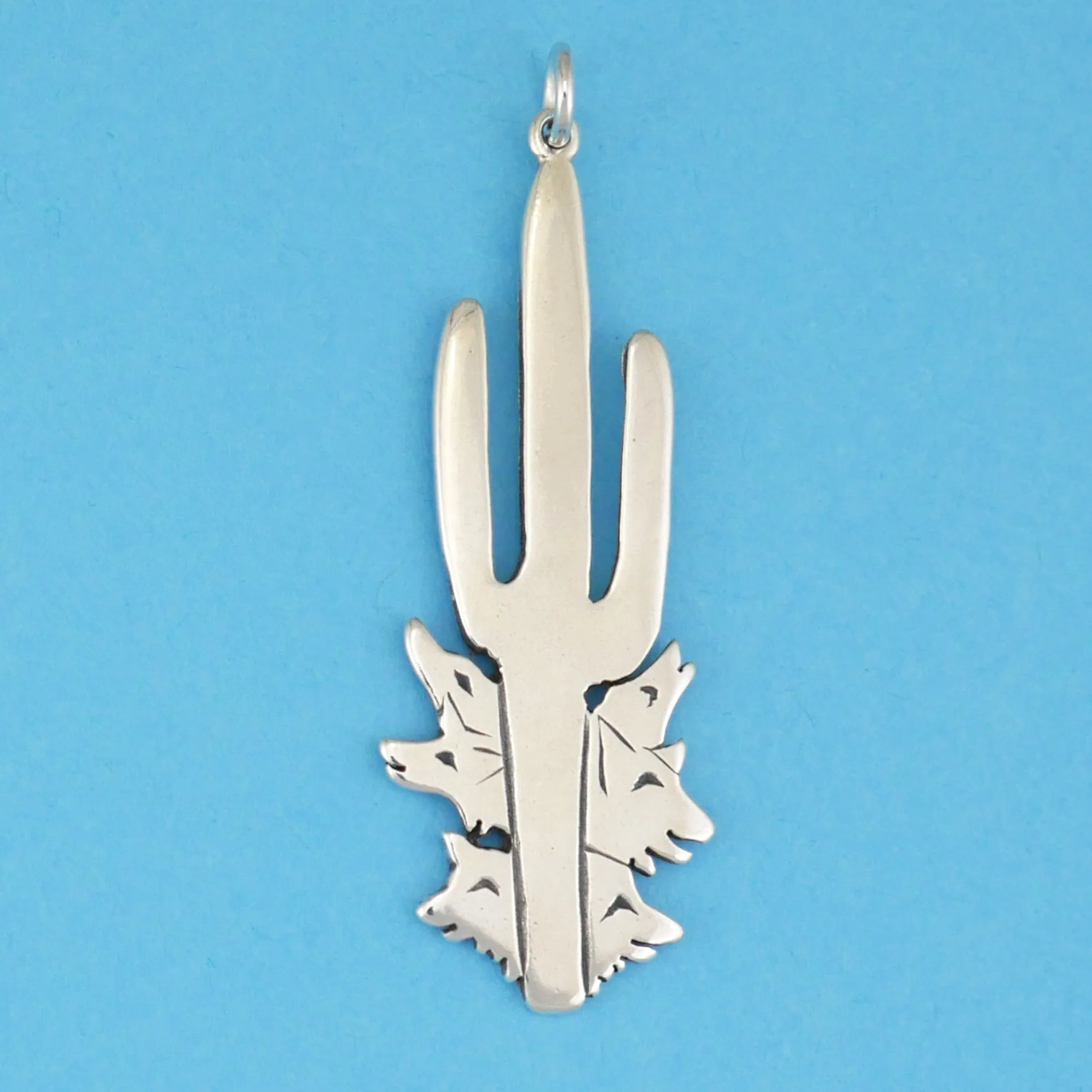 Saguaro And Coyotes Pendant