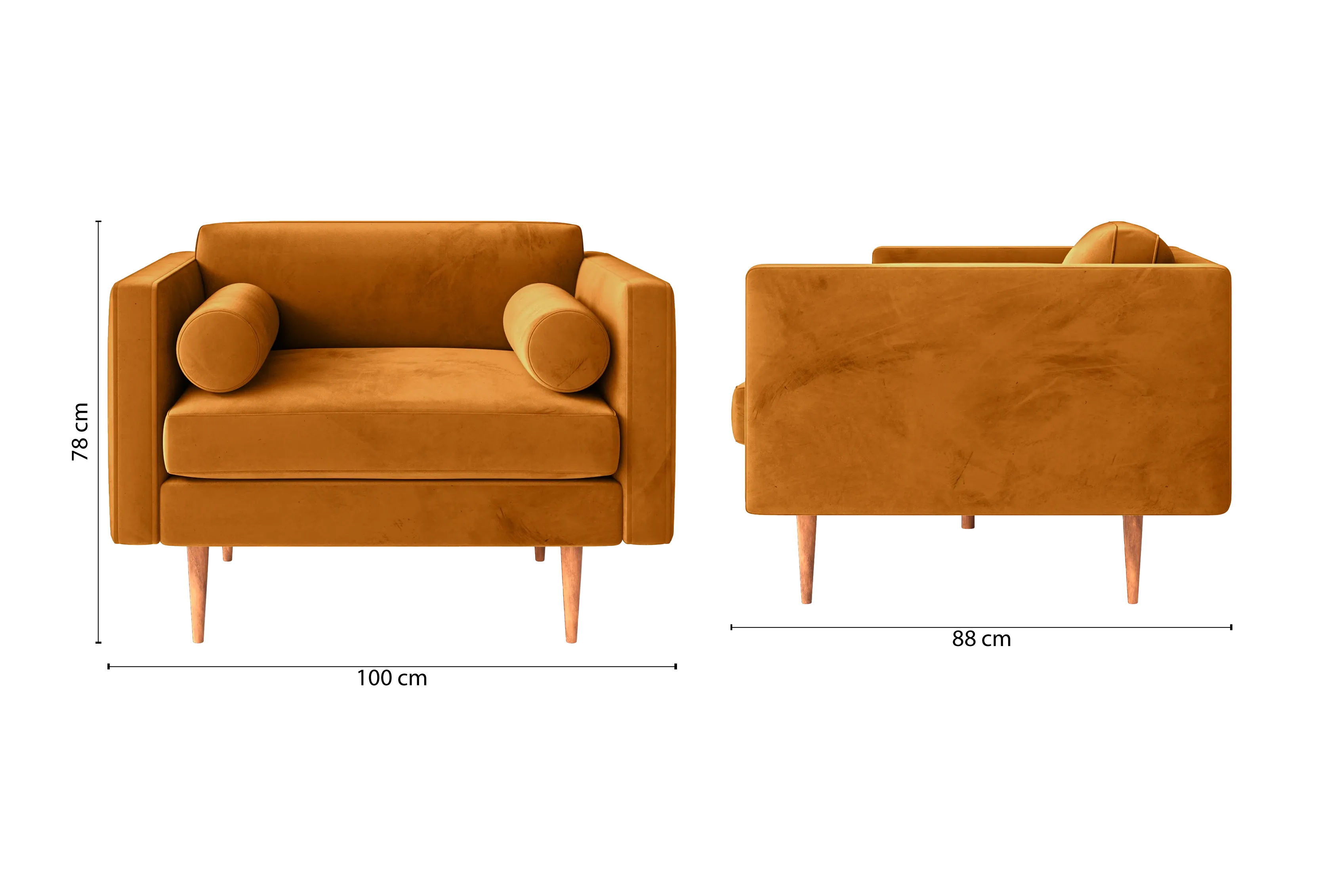 Salerno Armchair Gold Velvet