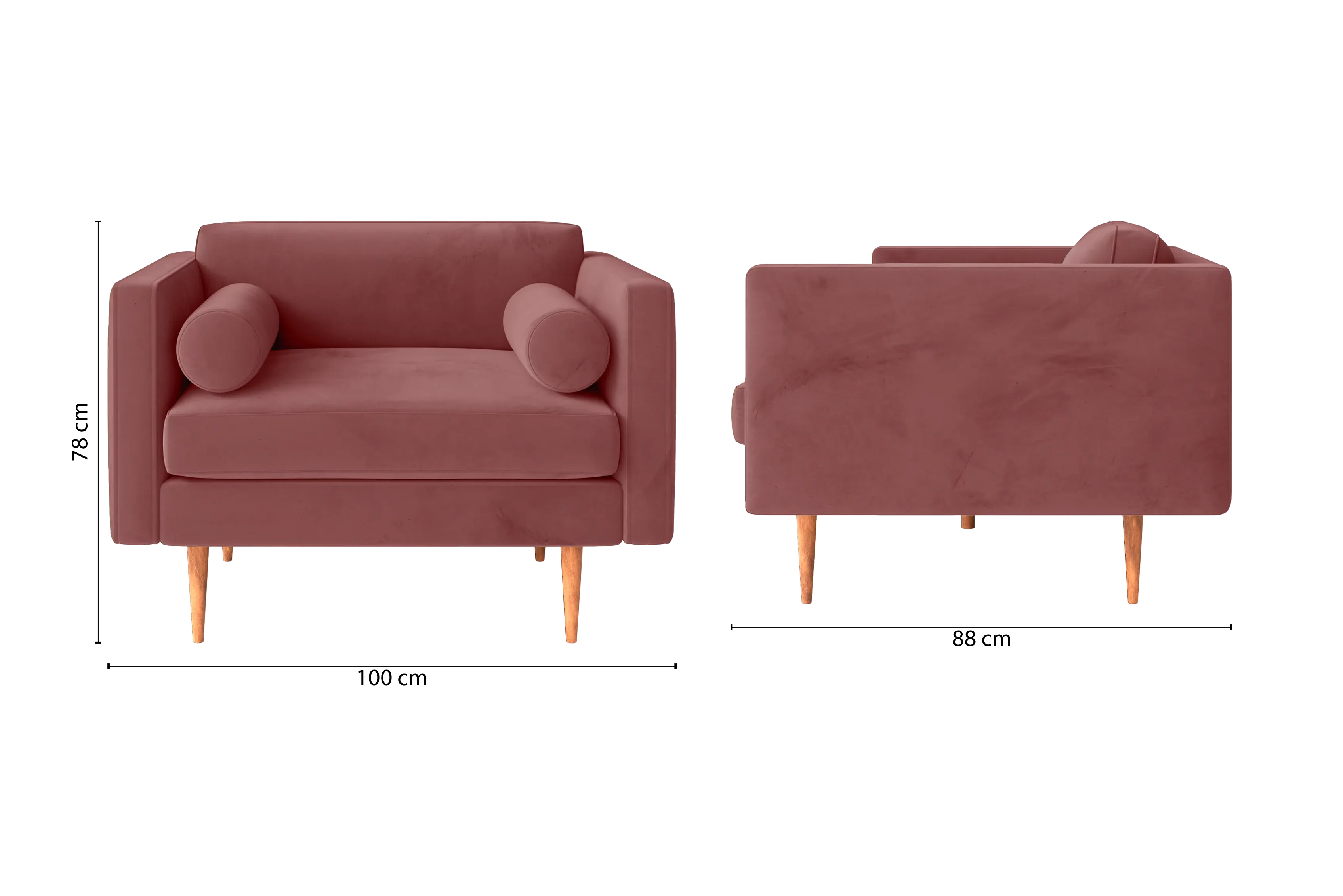 Salerno Armchair Pink Velvet