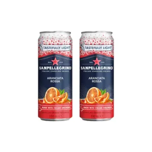 Sanpellegrino Sparkling Blood Orange 330ml (Pack of 2) – Tastefully Light Blood Orange Soda
