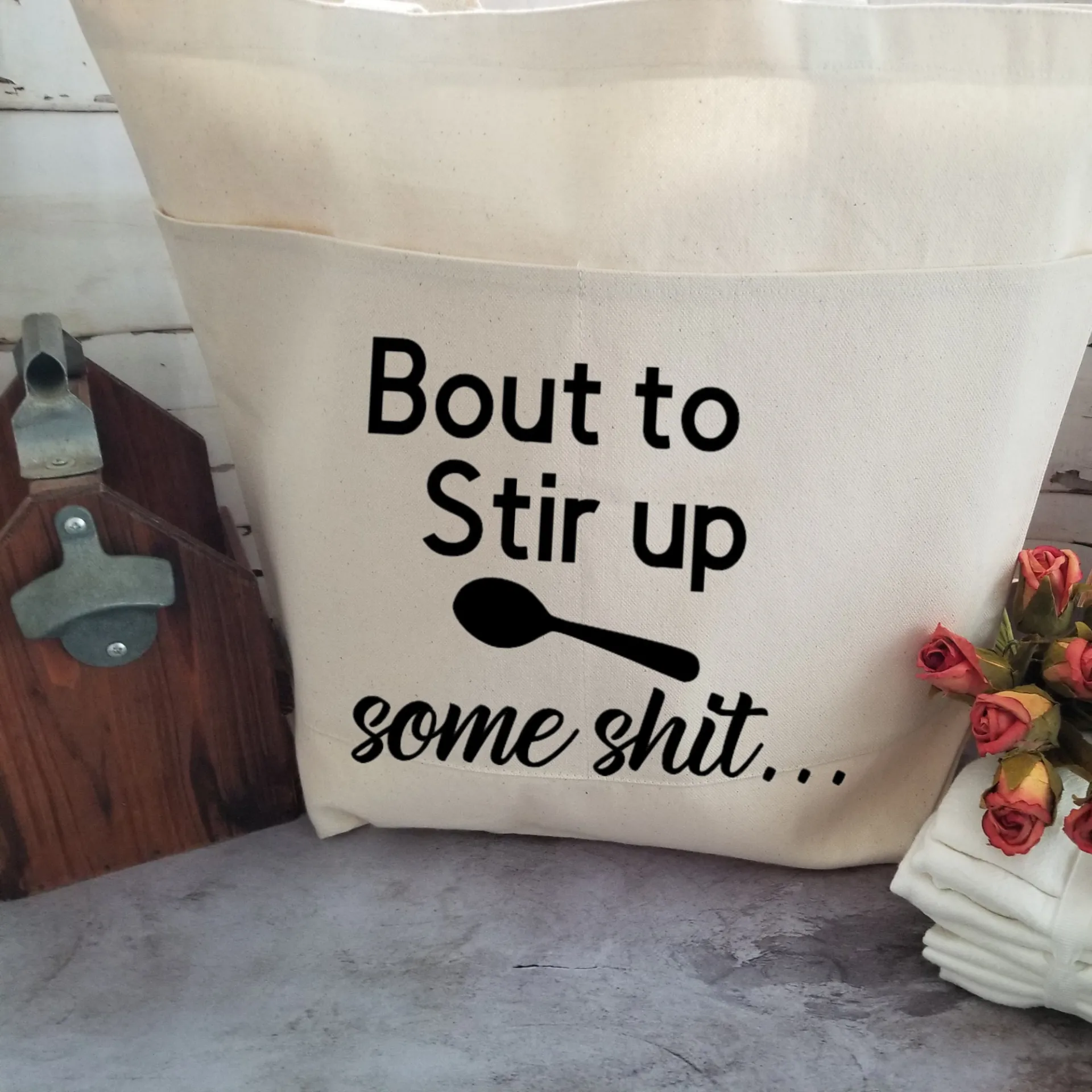Sarcastic Heavy Cotton Canvas Tote | Large Funny Tote Bag with Pockets | Reusable Bag for Shopping, Beach, Books, or Overnight