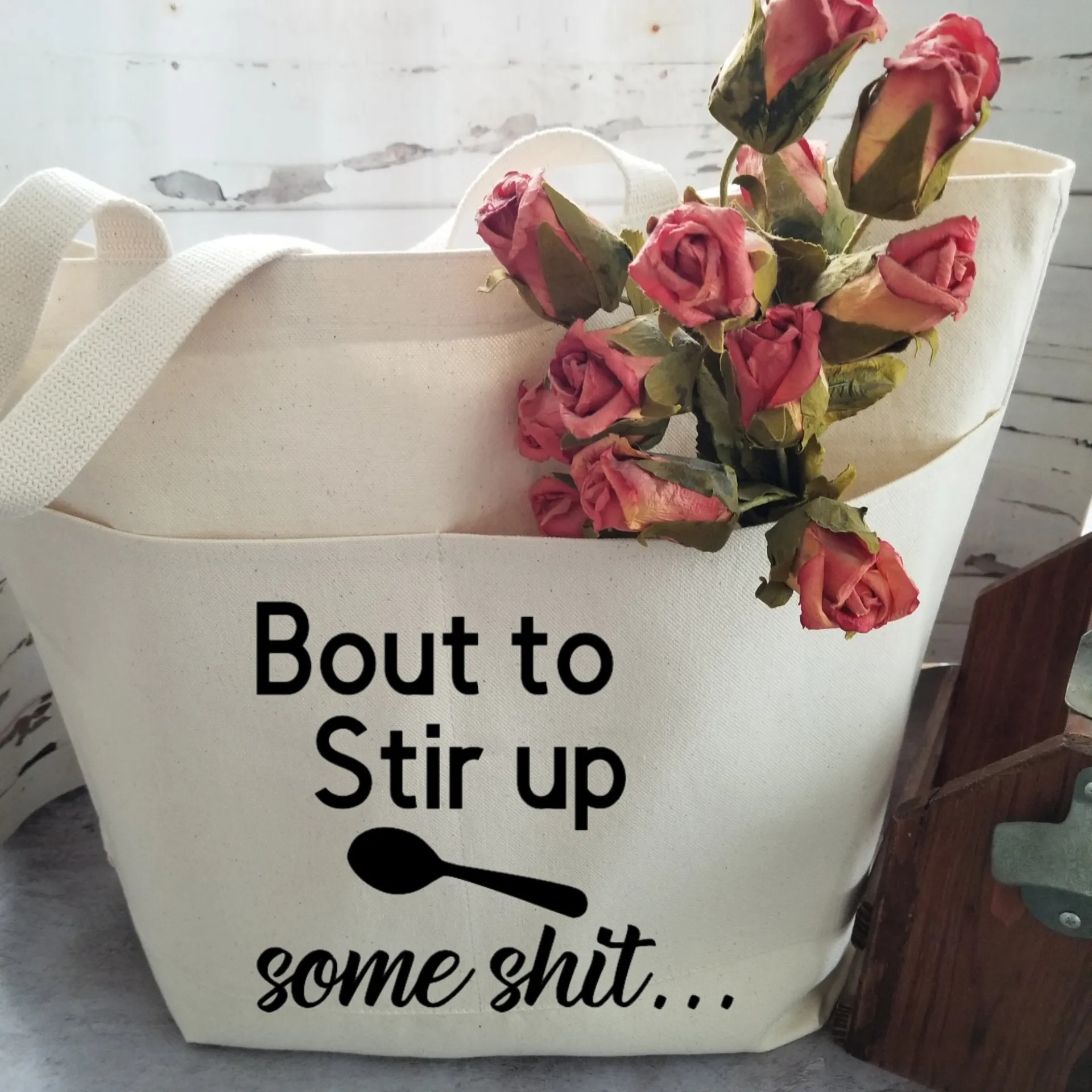 Sarcastic Heavy Cotton Canvas Tote | Large Funny Tote Bag with Pockets | Reusable Bag for Shopping, Beach, Books, or Overnight