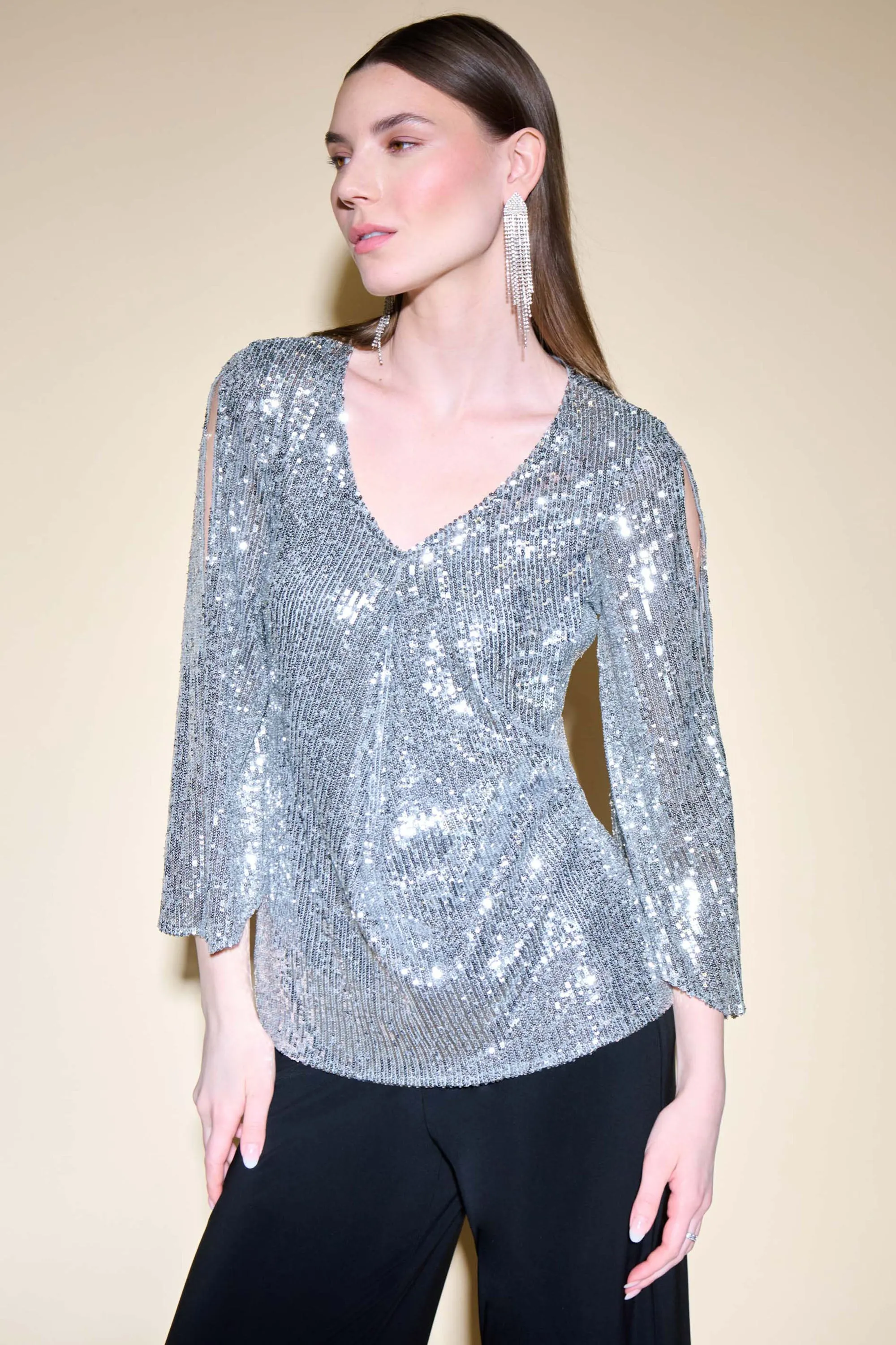 SEQUIN BELL SLEEVE TOP