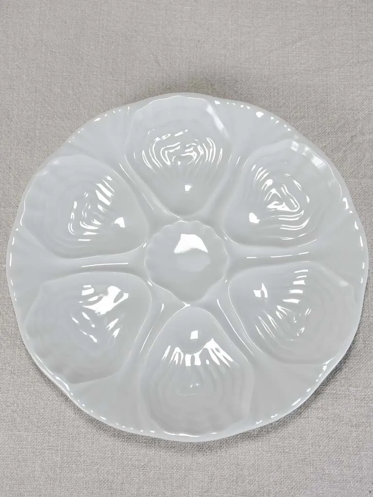 Set of six Limoges oyster plates - white 9½"