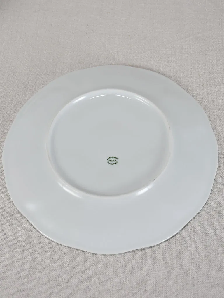 Set of six Limoges oyster plates - white 9½"