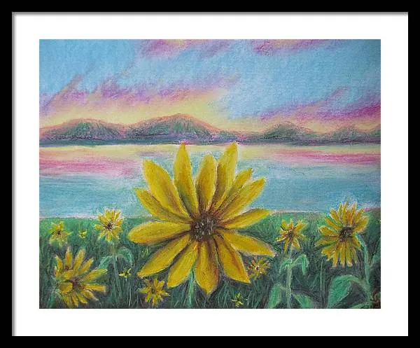 Setting Sunflower - Framed Print