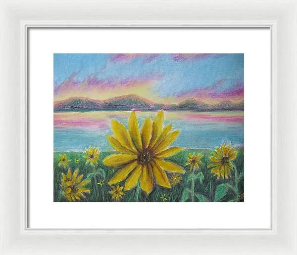 Setting Sunflower - Framed Print
