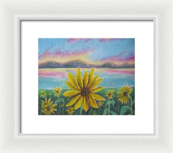 Setting Sunflower - Framed Print