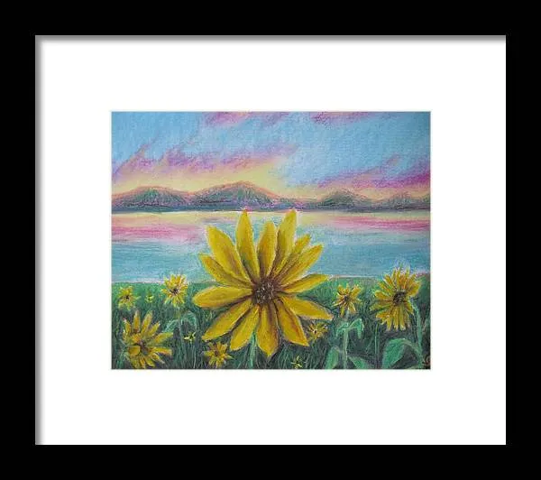 Setting Sunflower - Framed Print