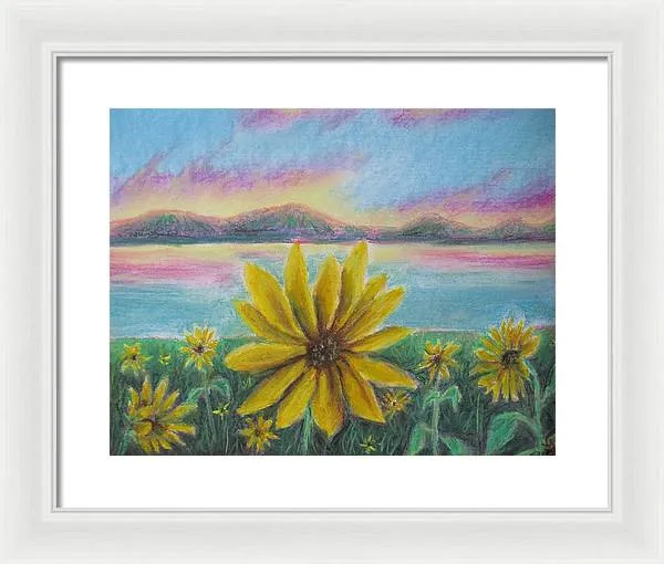 Setting Sunflower - Framed Print