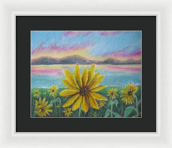 Setting Sunflower - Framed Print