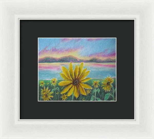 Setting Sunflower - Framed Print