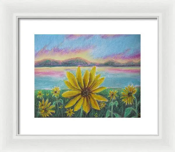 Setting Sunflower - Framed Print
