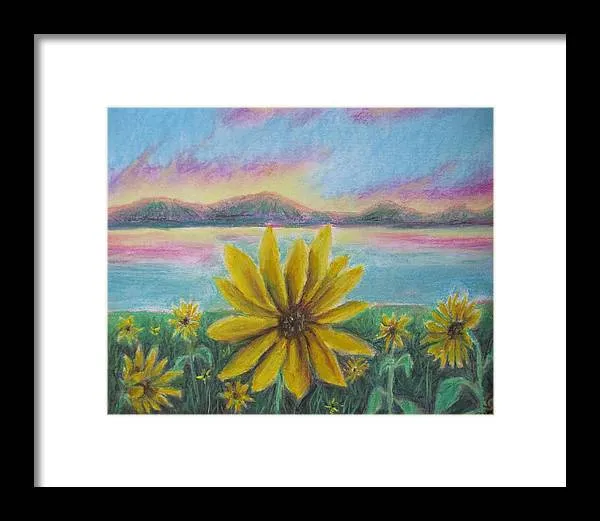 Setting Sunflower - Framed Print