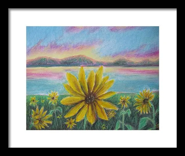 Setting Sunflower - Framed Print