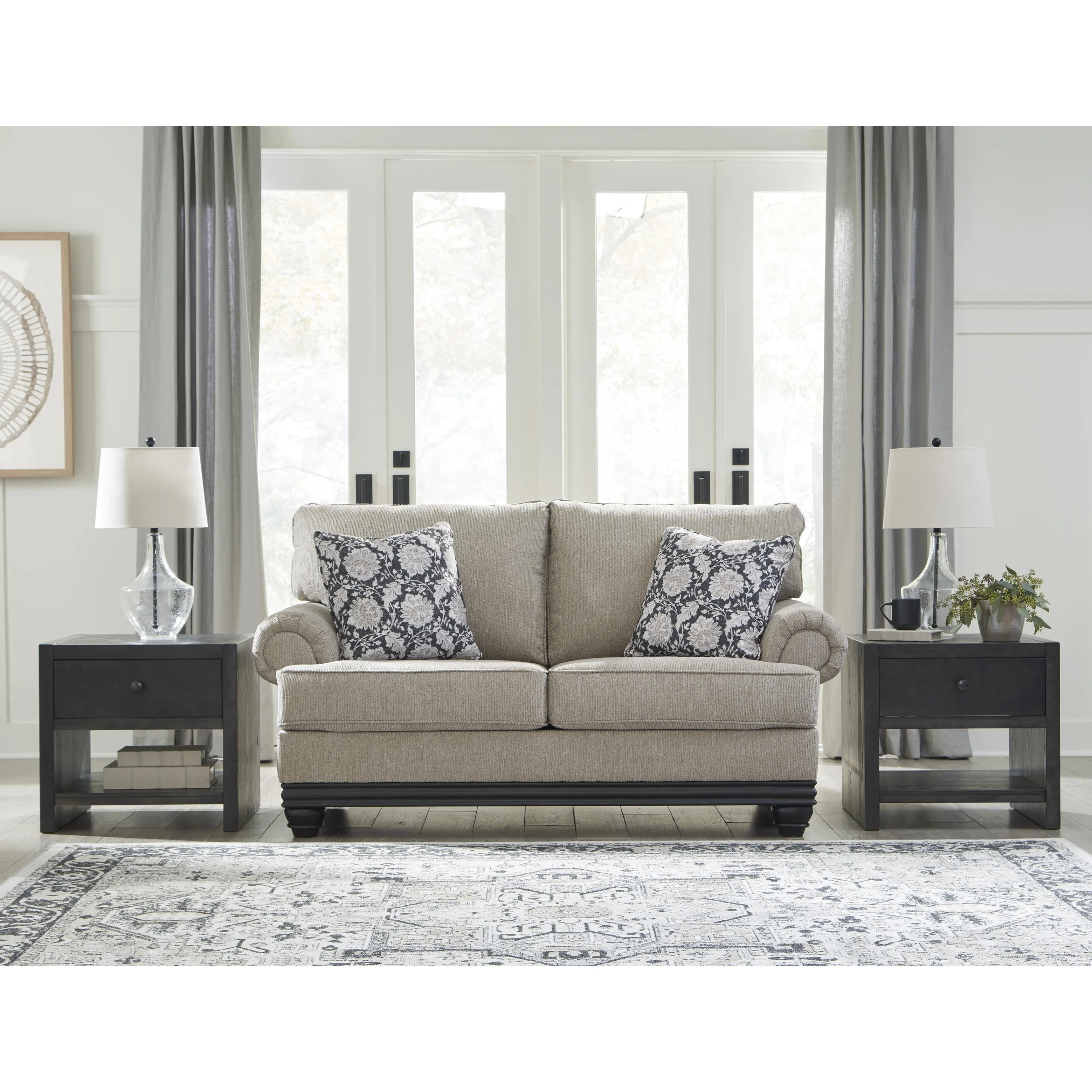 Signature Design by Ashley Elbiani Stationary Fabric Loveseat 3870435