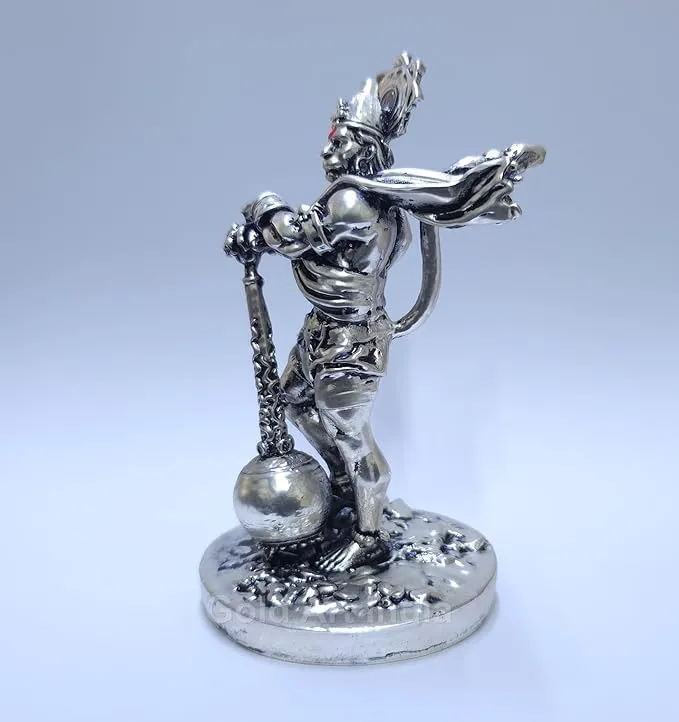 Silver Antique Finish,Hanuman Idol for car Dashboard | Hanuman ji Murti for Gift (Pack of 1)