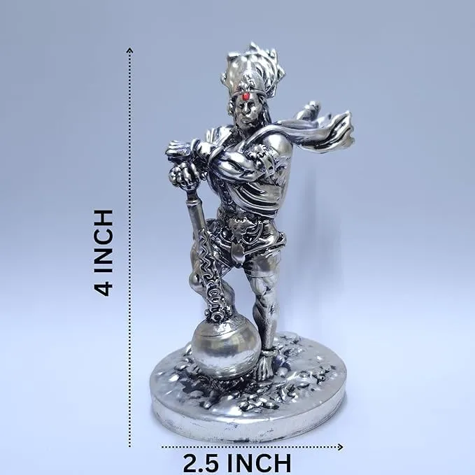 Silver Antique Finish,Hanuman Idol for car Dashboard | Hanuman ji Murti for Gift (Pack of 1)