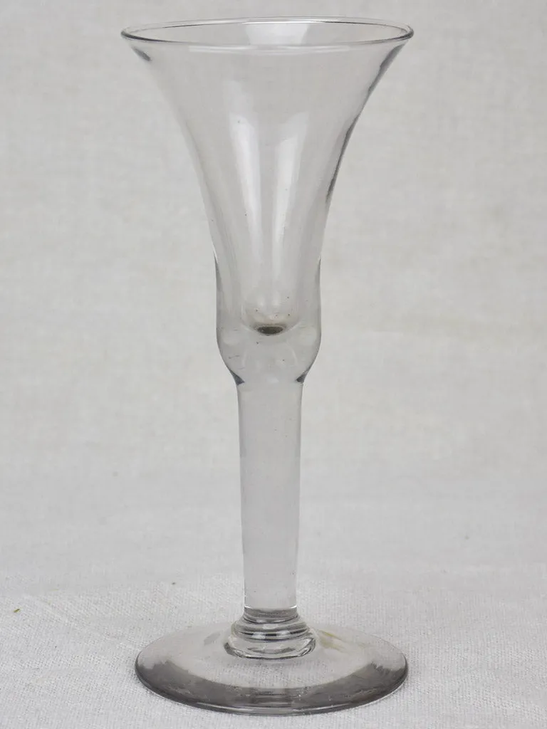 Six antique French wine glasses - hand blown