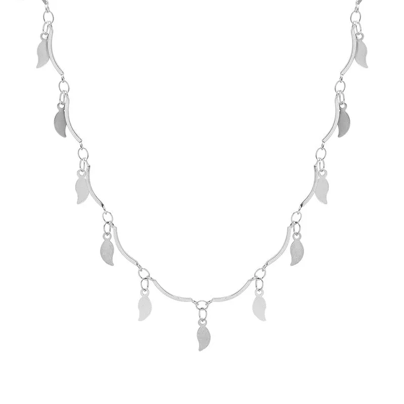 Small Fragrant Korean Style Geometric Chain Necklace - Titanium Steel Jewelry