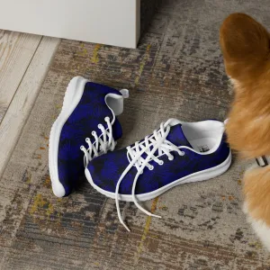 Snooty Fox Art Women’s Athletic Shoes - Dark Blue Palm Pattern