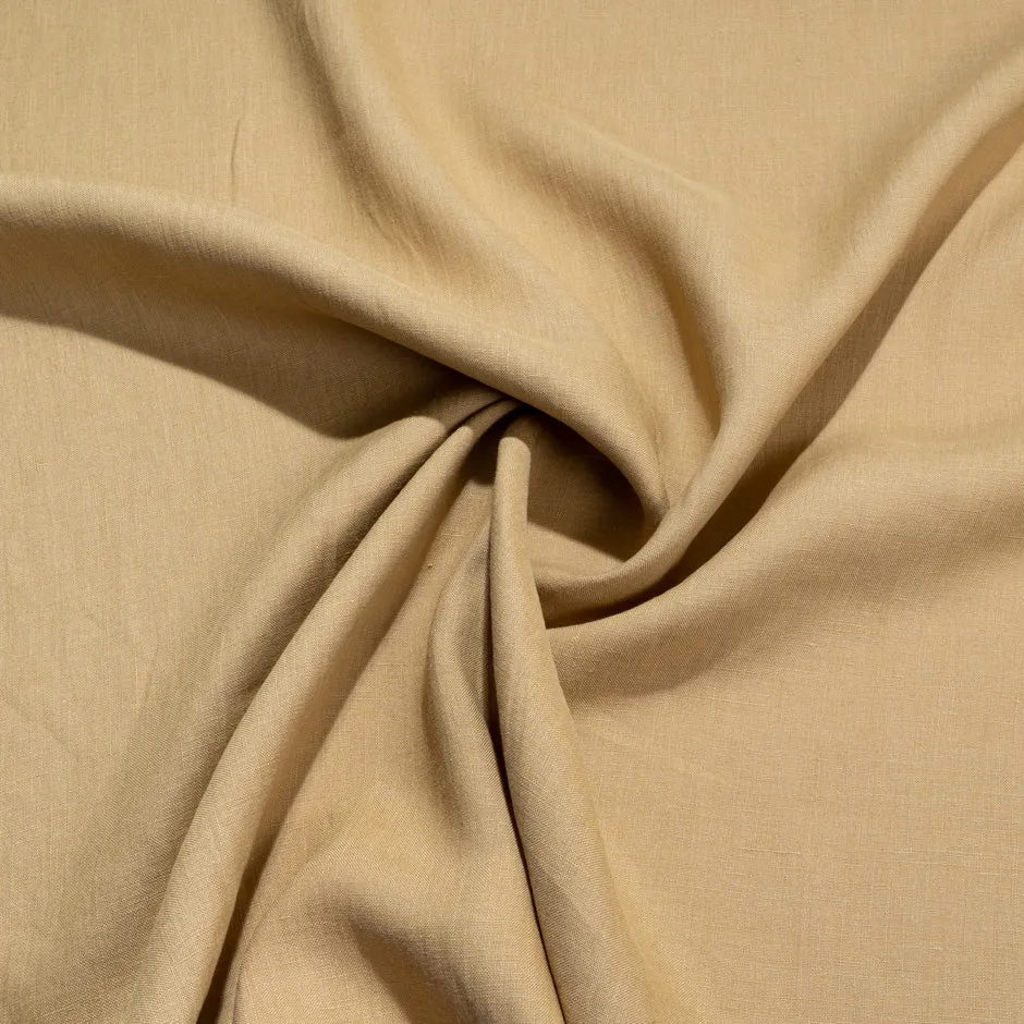Soft Camel Plain Italian Pure Linen