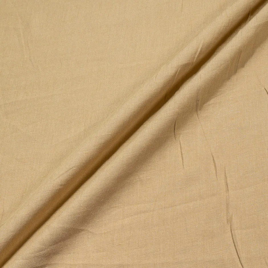 Soft Camel Plain Italian Pure Linen