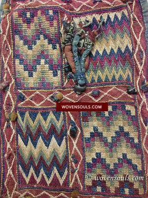SOLD ANTIQUE  TEXTILE WITH SUPERB COLORS & FINE WEAVING