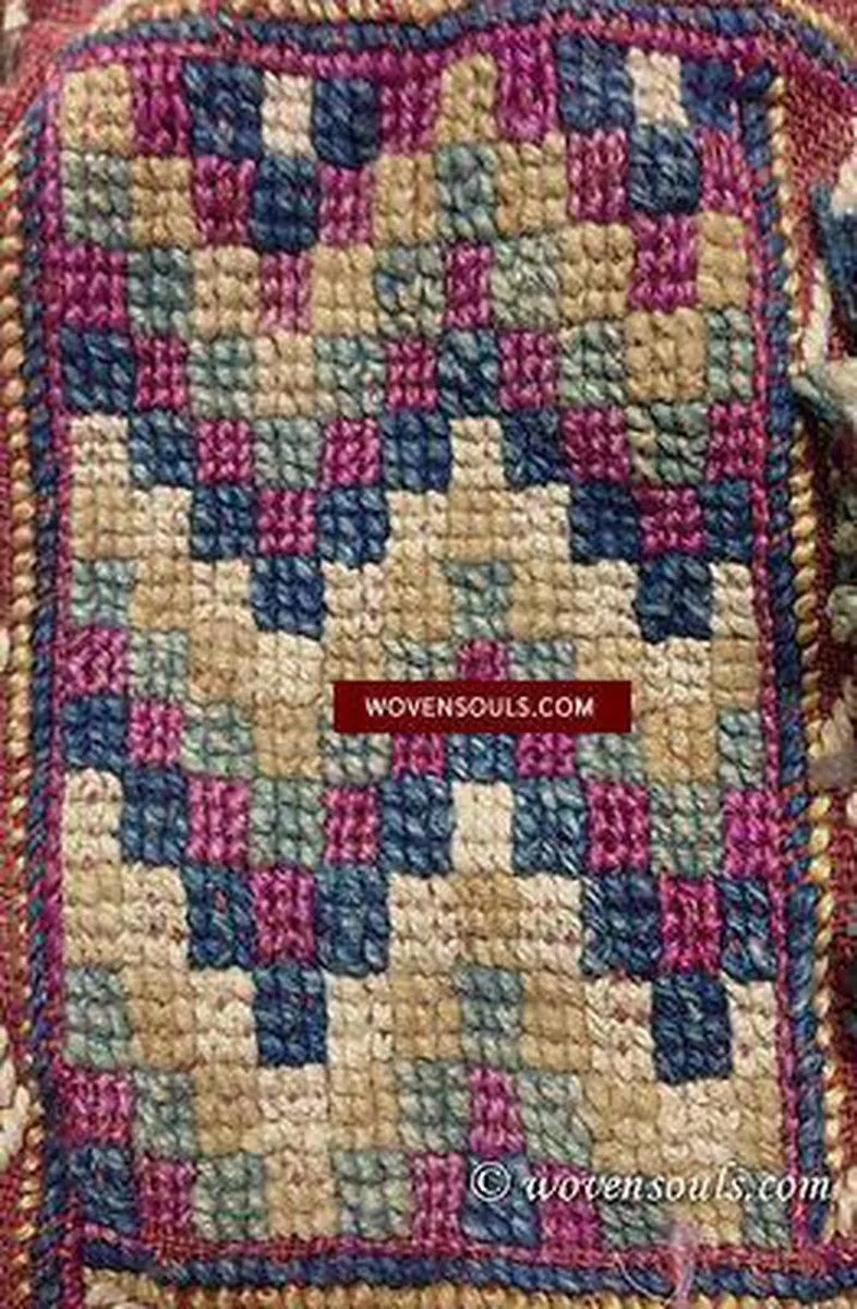 SOLD ANTIQUE  TEXTILE WITH SUPERB COLORS & FINE WEAVING