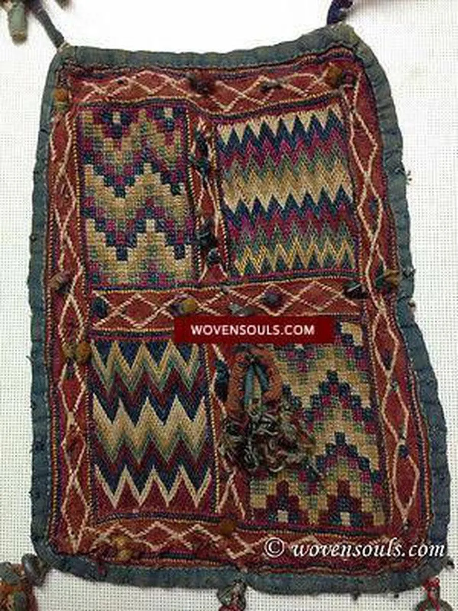 SOLD ANTIQUE  TEXTILE WITH SUPERB COLORS & FINE WEAVING