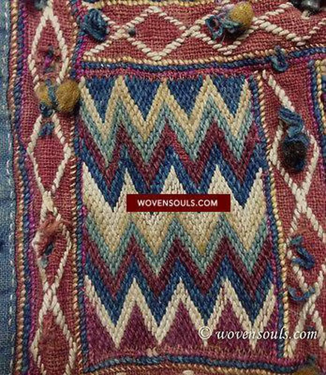SOLD ANTIQUE  TEXTILE WITH SUPERB COLORS & FINE WEAVING
