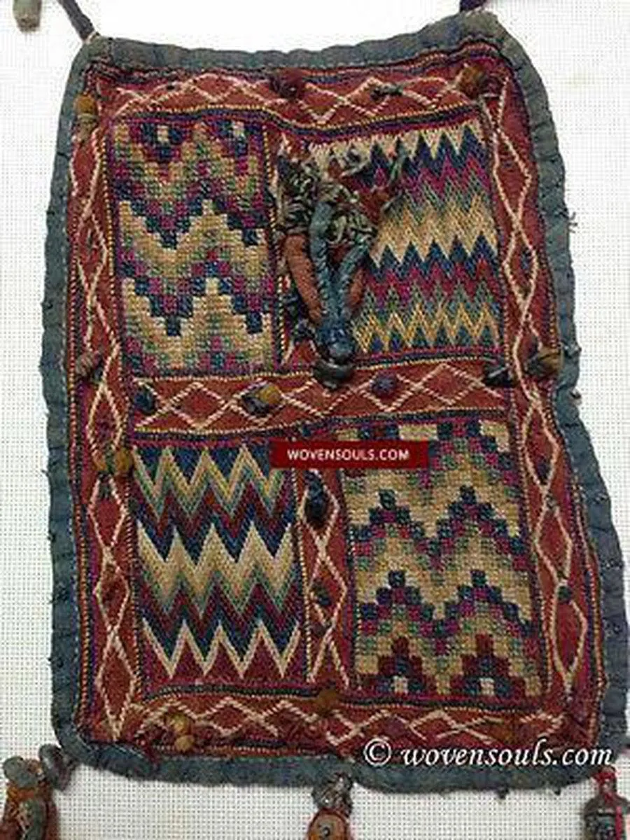 SOLD ANTIQUE  TEXTILE WITH SUPERB COLORS & FINE WEAVING