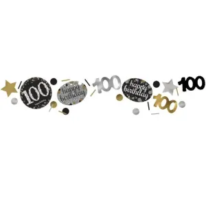 Sparkling Black Confetti - 100th