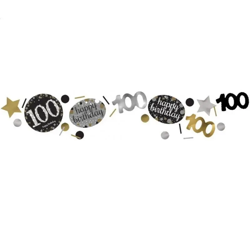 Sparkling Black Confetti - 100th