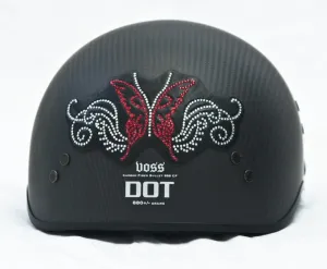 Sparkling Red Butterfly Rhinestone Helmet Patch