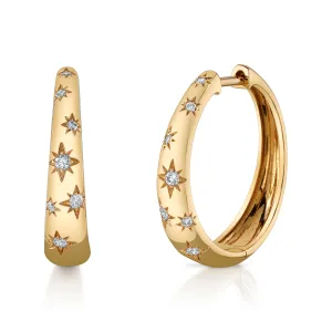 Sparkling Star-Set Hoops
