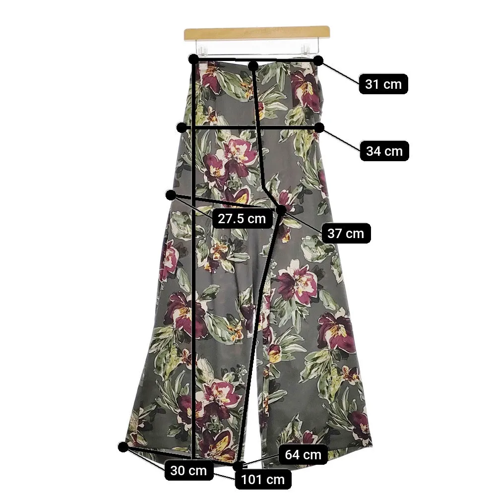 Spick and Span Noble NOBLE スモーキーフラワープリントツイストパンツ 定価22000円 24SS グレー スピック＆スパン ノーブル【中古】4-1129M♪