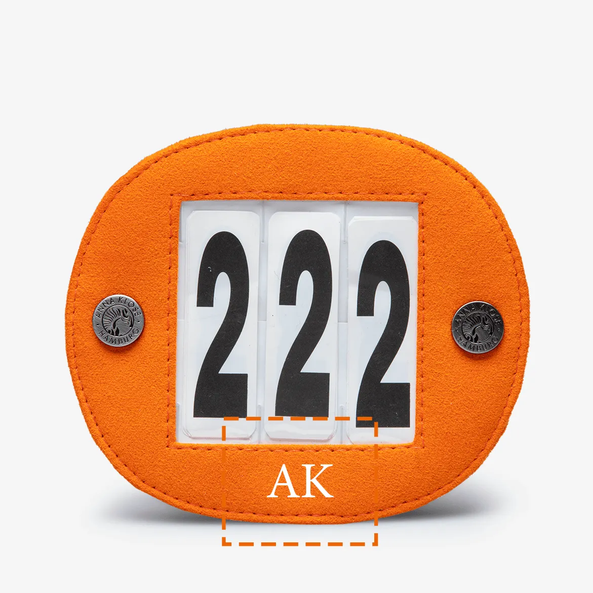 Starting Number Orange with Gun Metal buttons