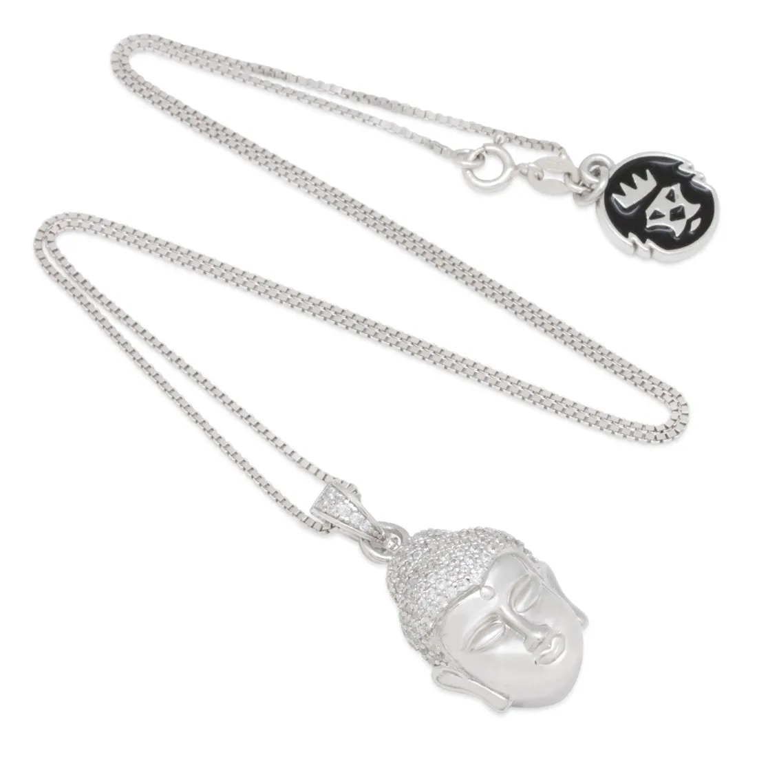 Sterling Silver Awake Buddha Necklace