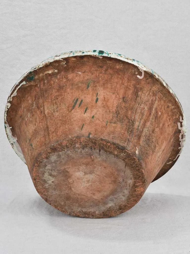 Superb large 1950s Italian bowl with speckled turquoise glaze 17¾"