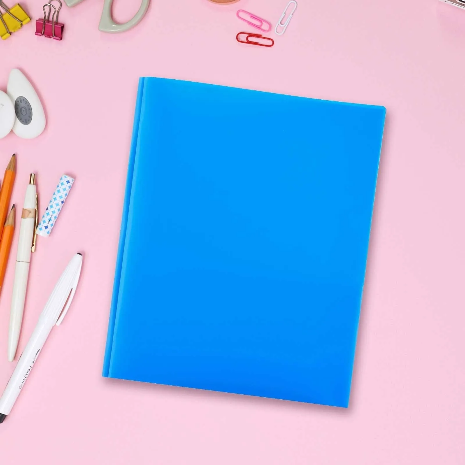 Tantouec Office Supplies, A4 File Document Bag Pouch Bill Folder Holder Organizer Fastener Office Supplies, 1 X Document Book Sky Blue, Clearance Items