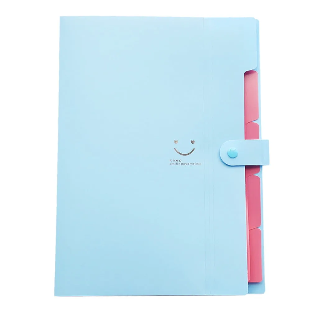 Tantouec Office Supplies, A4 File Document Bag Pouch Bill Folder Holder Organizer Fastener Office Supplies, 1 X Document Book Sky Blue, Clearance Items