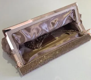 Taupe/Gold Flower Bag
