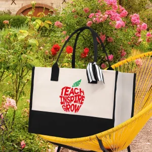 Teacher Floral Tote Bag Teacher Wildflower Graphic Tote Teacher Life Tote Bag Teacher Flower Bag Gift for Teacher Wildflower Book Bag