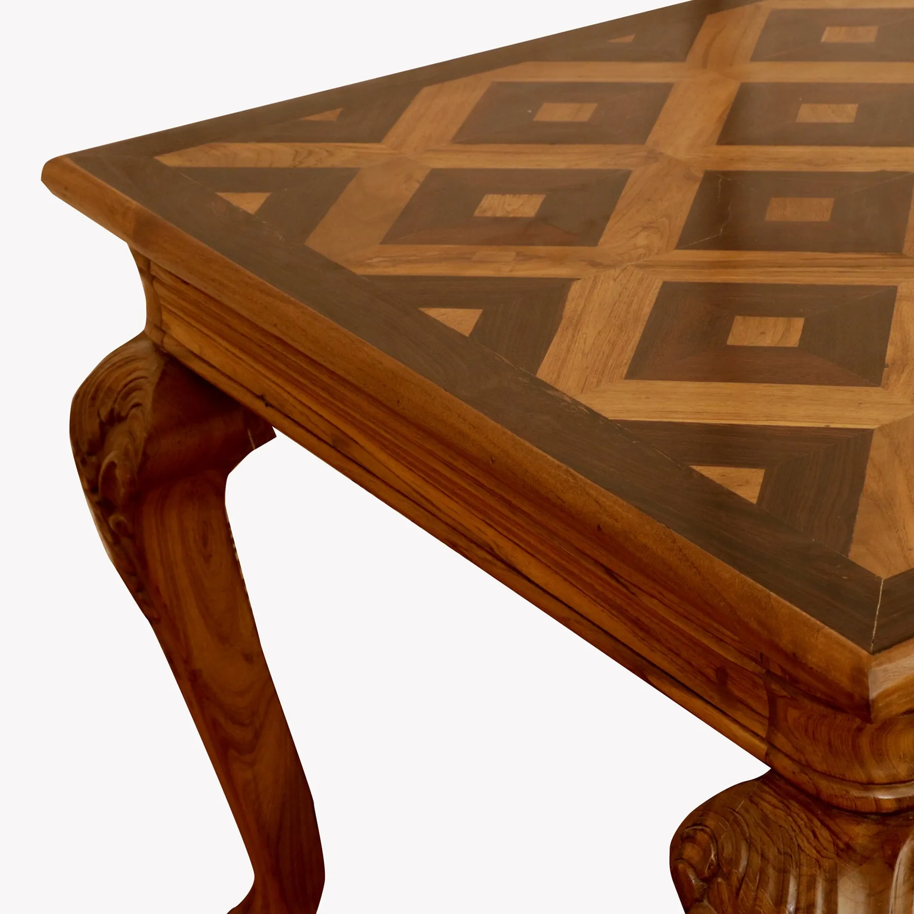 Teak Wood Inlay design Large Dinning Table