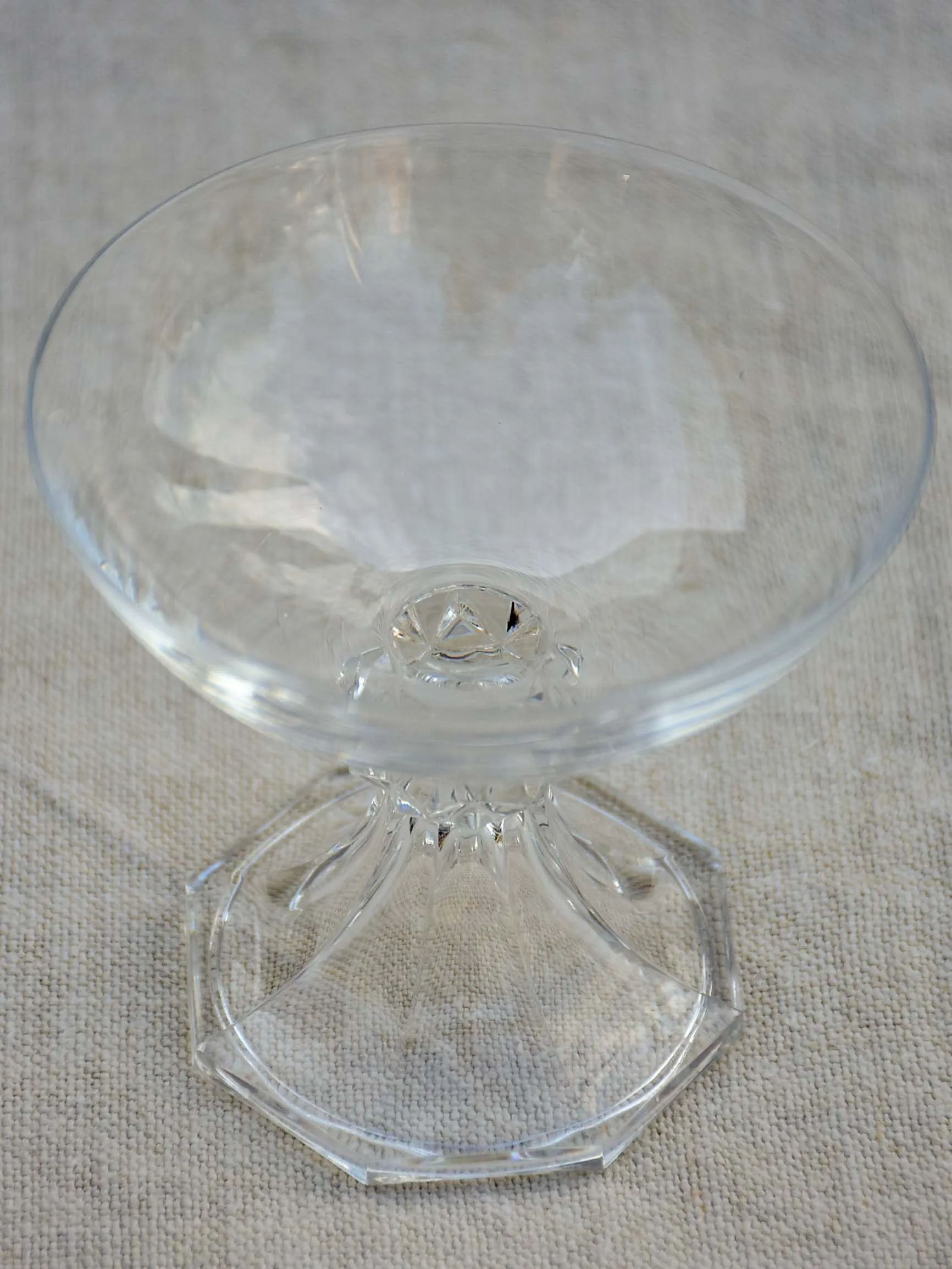 Ten vintage crystal champagne cups