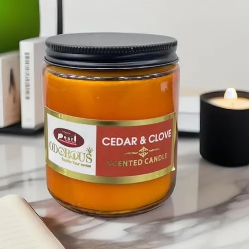 The Decor Affair 1 Pcs Hand-Poured Cedar & Clove Infused Fragrance Glass Tea Light Candle with Exquisite Artisanal Craftsmanship.