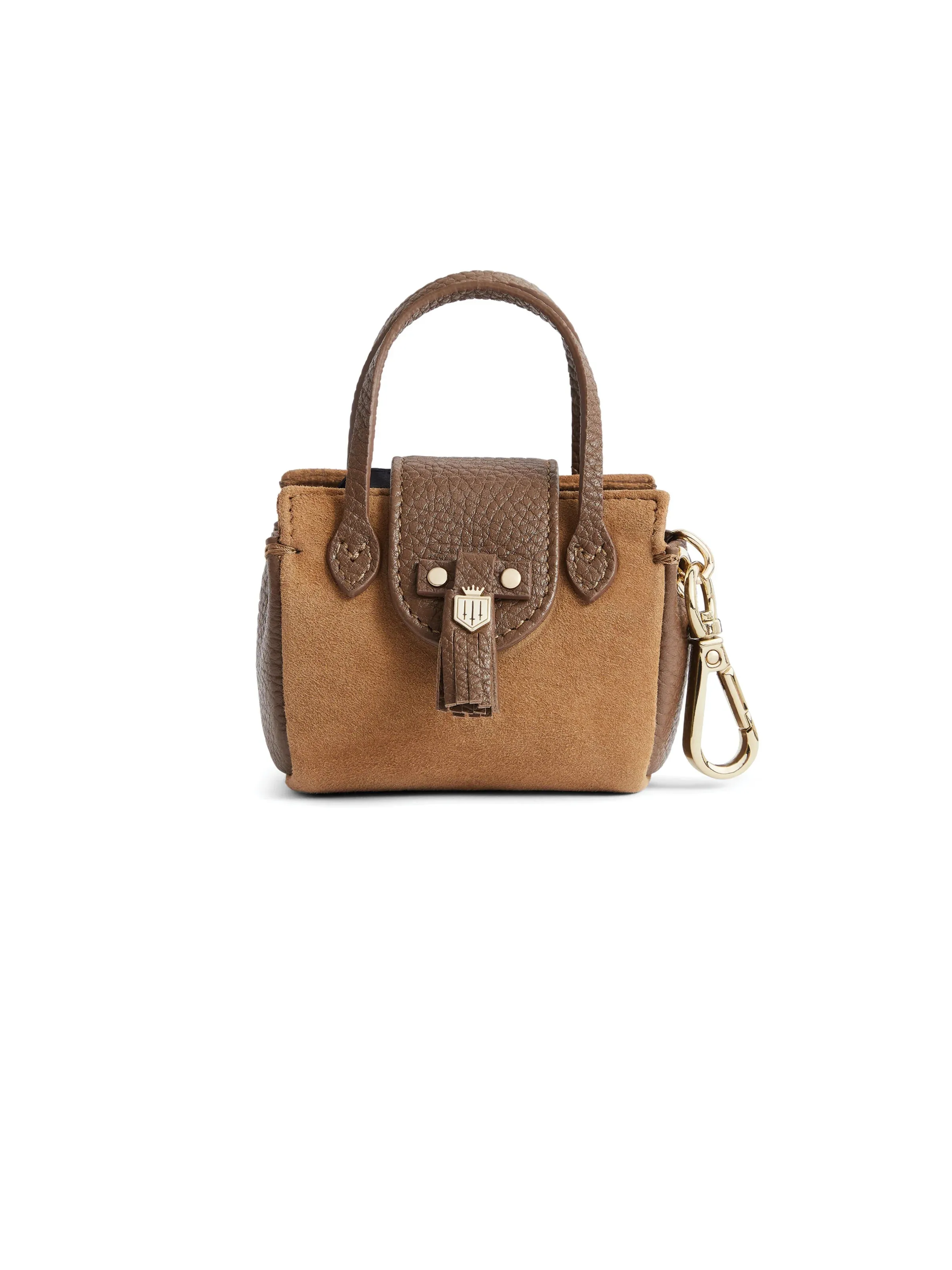The Mini Windsor Shopping Tote in Tan Suede & Leather