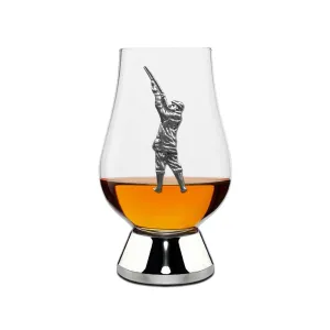 The Wee Glencairn Whisky Tasting Glass with Pewter Base and Shooting Badge 70ml