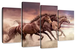 Three Running Horses Wall Art